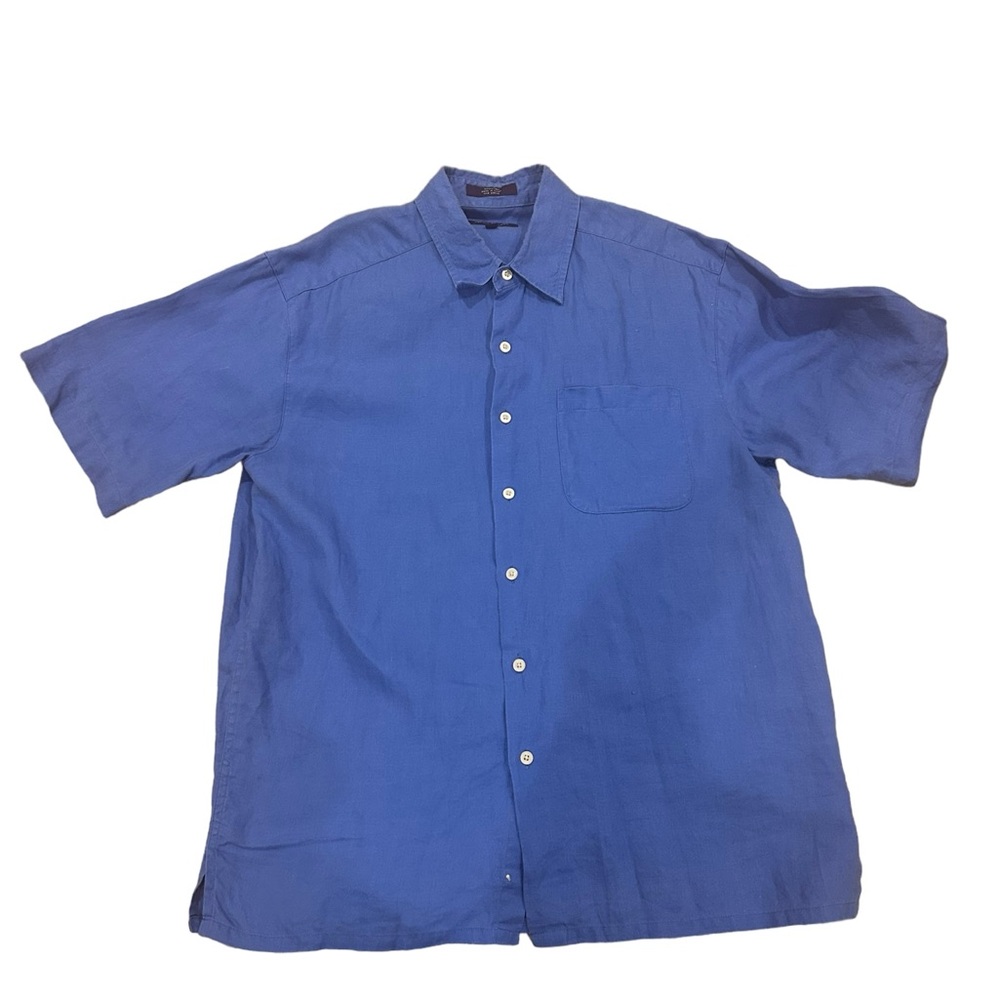 Alan Flusser Linen Short Sleeve Button Down